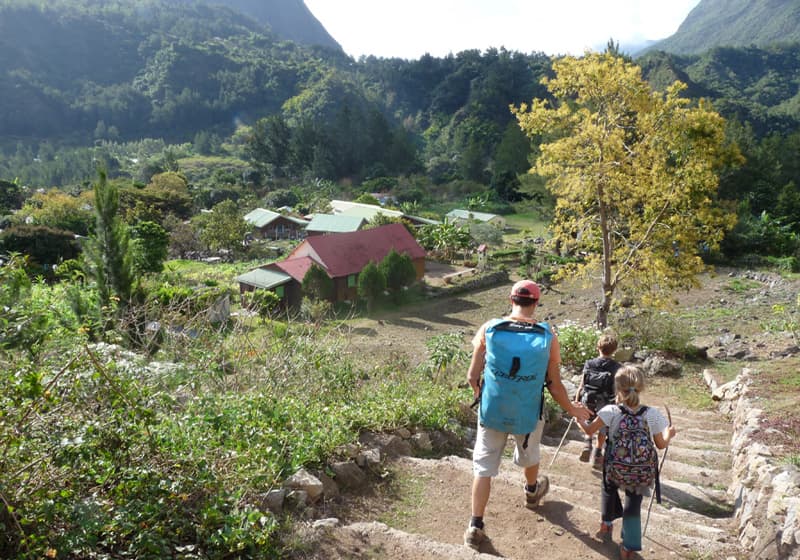 Hiking Trekking In Reunion Island Volcano Mountain With Guide